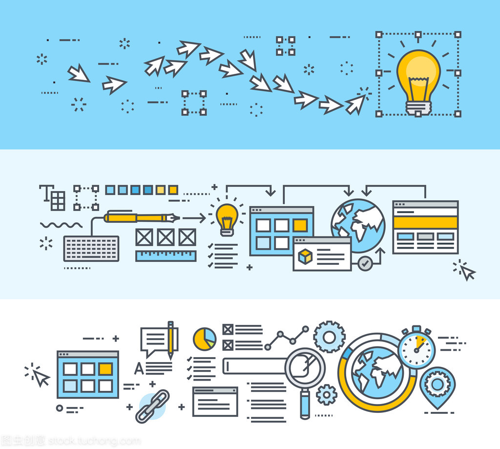 細(xì)線平面設(shè)計(jì)創(chuàng)作 從宏大構(gòu)思到網(wǎng)站與應(yīng)用開發(fā)及SEO橫幅設(shè)計(jì)